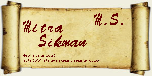 Mitra Šikman vizit kartica